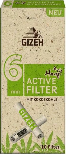 Gizeh Filter Hanf Active mit Kokoskohle 6mmefläche 8mmskohle 6mmohle 6mm für x-type Cig